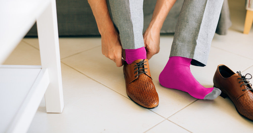 Hot Pink Socks. Better Hockey Socks? Or Dress Socks?