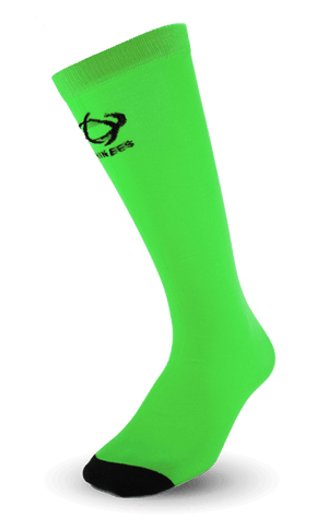 Thinees Neon Green ultra thin Skating Socks